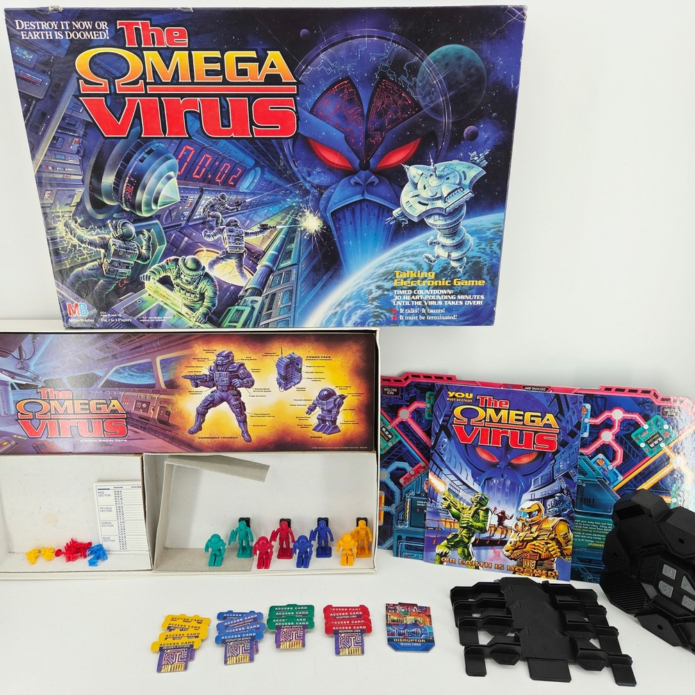 Omega Virus Electronic Board Game Vintage 1992 Milton Bradley Complete Tested